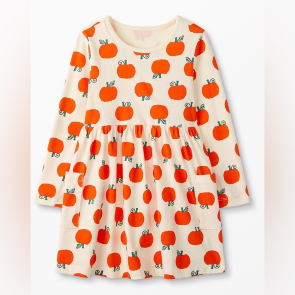 Long Sleeve Halloween Print Pocket Dress
